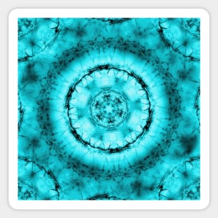 Sacred kaleidoscope in teal blue Sticker